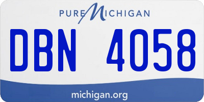 MI license plate DBN4058