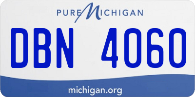 MI license plate DBN4060