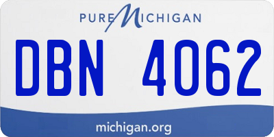 MI license plate DBN4062
