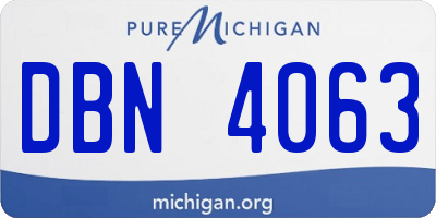 MI license plate DBN4063