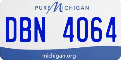 MI license plate DBN4064
