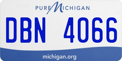 MI license plate DBN4066