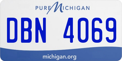 MI license plate DBN4069