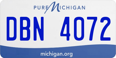 MI license plate DBN4072