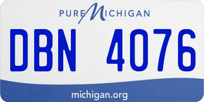 MI license plate DBN4076