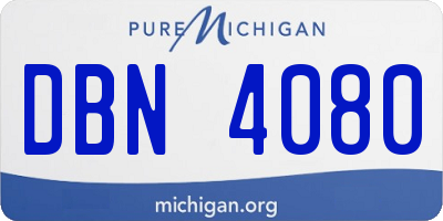 MI license plate DBN4080