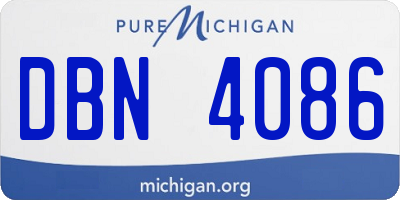 MI license plate DBN4086