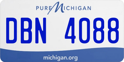 MI license plate DBN4088