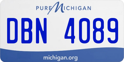 MI license plate DBN4089