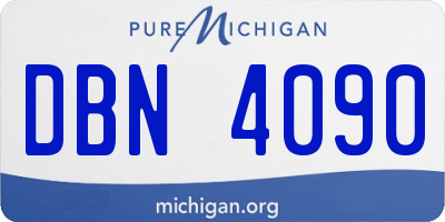 MI license plate DBN4090