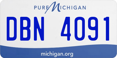 MI license plate DBN4091