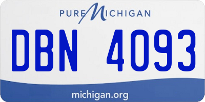 MI license plate DBN4093