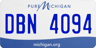 MI license plate DBN4094