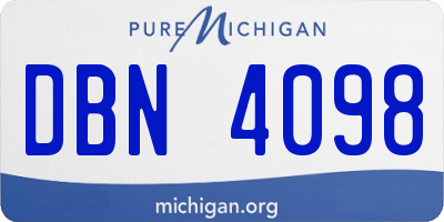 MI license plate DBN4098
