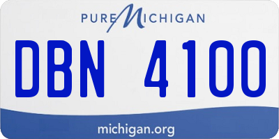 MI license plate DBN4100