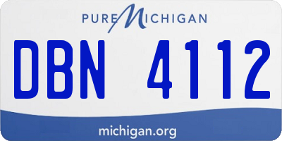 MI license plate DBN4112