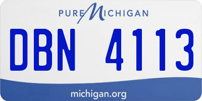 MI license plate DBN4113