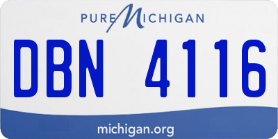 MI license plate DBN4116