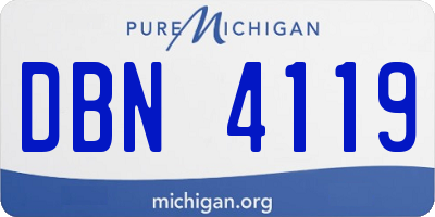 MI license plate DBN4119