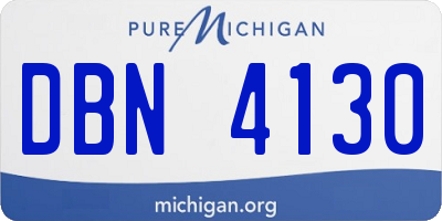 MI license plate DBN4130