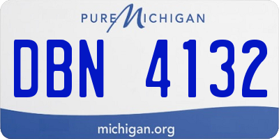 MI license plate DBN4132