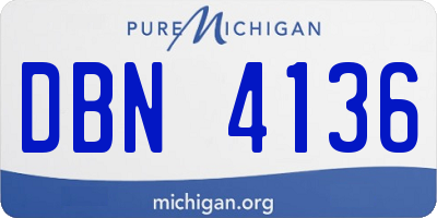 MI license plate DBN4136