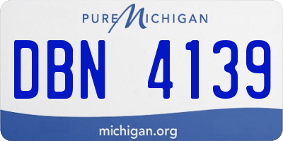 MI license plate DBN4139