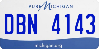 MI license plate DBN4143