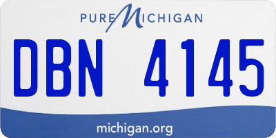 MI license plate DBN4145