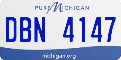 MI license plate DBN4147