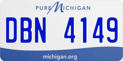 MI license plate DBN4149