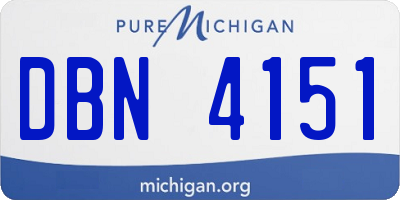 MI license plate DBN4151