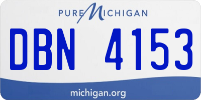 MI license plate DBN4153