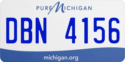 MI license plate DBN4156