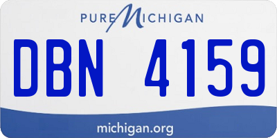 MI license plate DBN4159