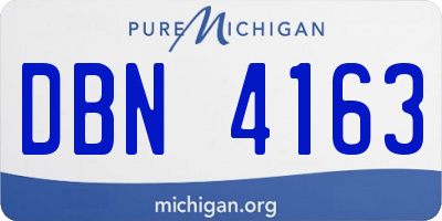 MI license plate DBN4163