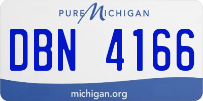 MI license plate DBN4166