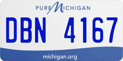 MI license plate DBN4167
