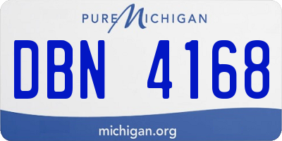 MI license plate DBN4168