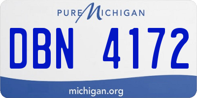 MI license plate DBN4172