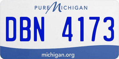 MI license plate DBN4173