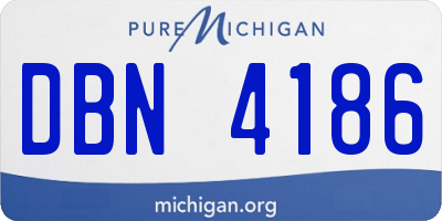 MI license plate DBN4186