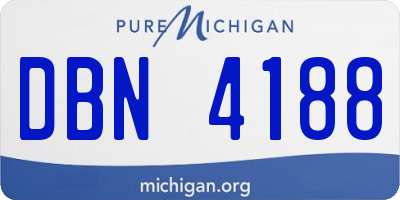 MI license plate DBN4188