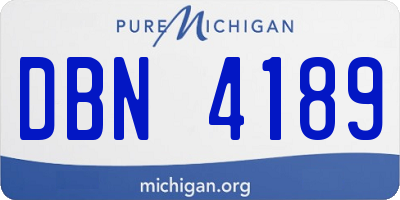 MI license plate DBN4189