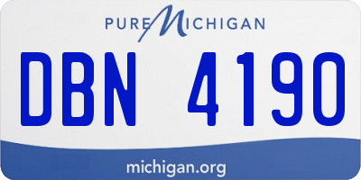 MI license plate DBN4190