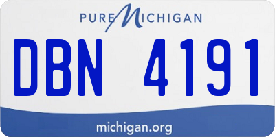 MI license plate DBN4191