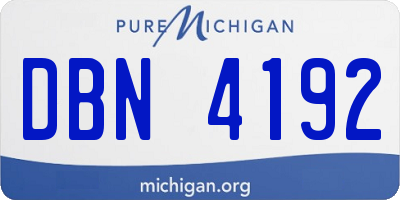 MI license plate DBN4192