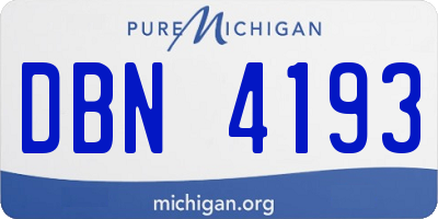 MI license plate DBN4193