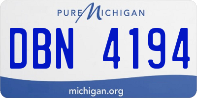 MI license plate DBN4194