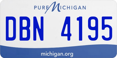 MI license plate DBN4195